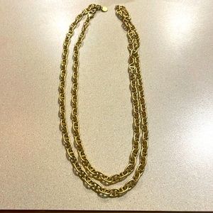 New Stella &  Dot gold tone 48 inch necklace with clasp